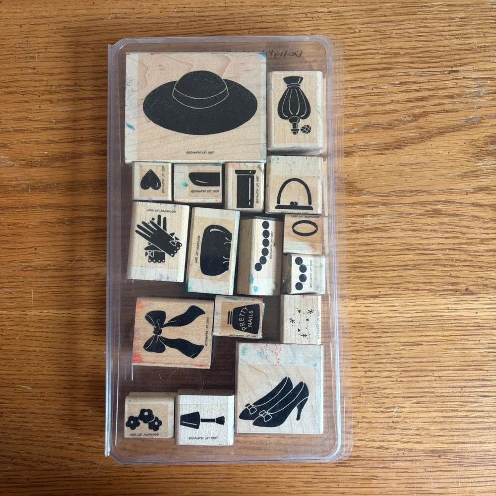 Stampin Up Delightful Dress Up Rubber Stamp Set 1997 Vintage Fashion Accessories